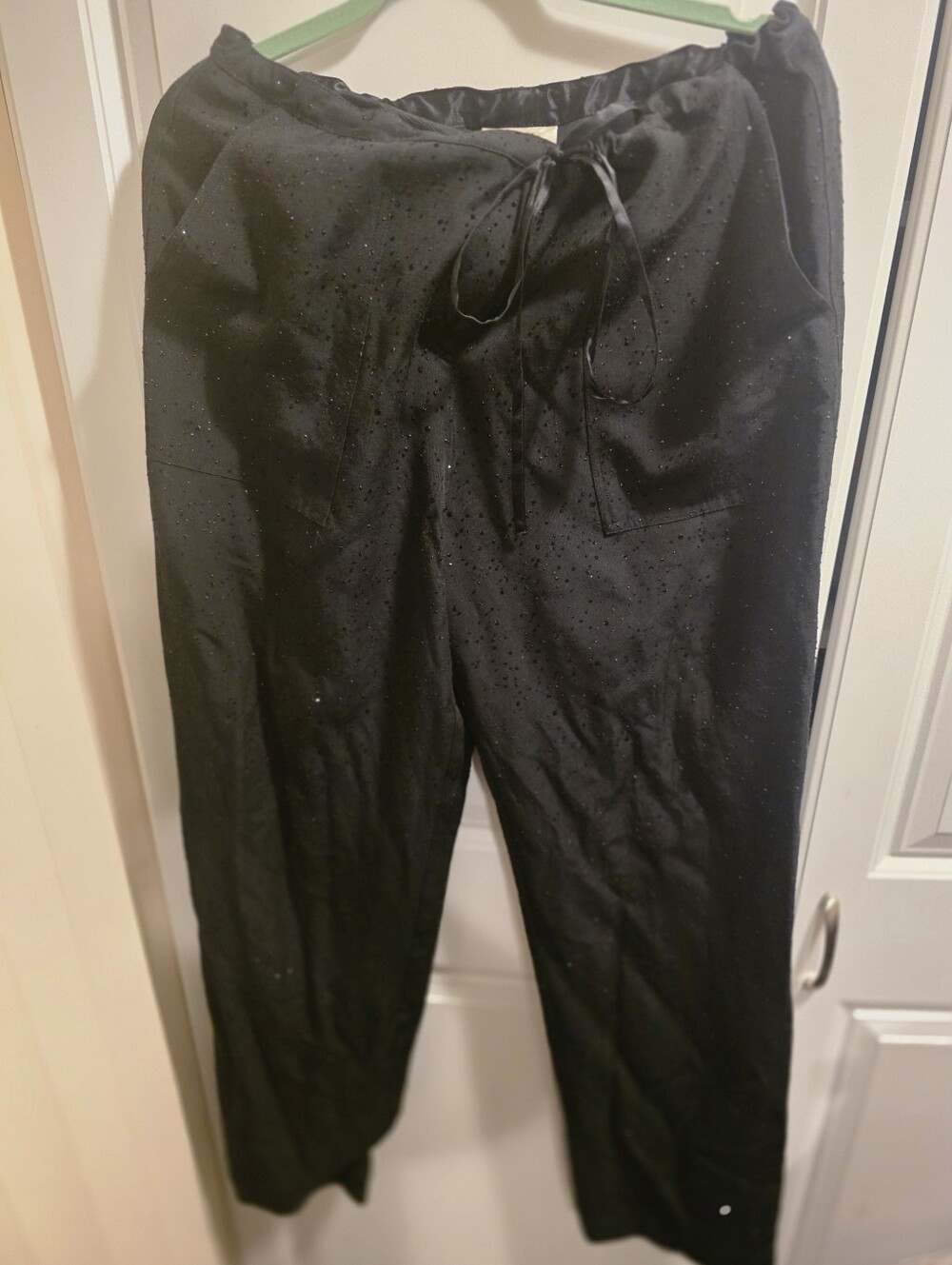 Tyler Boe Black Drawstring Joggers with Subtle Sheen